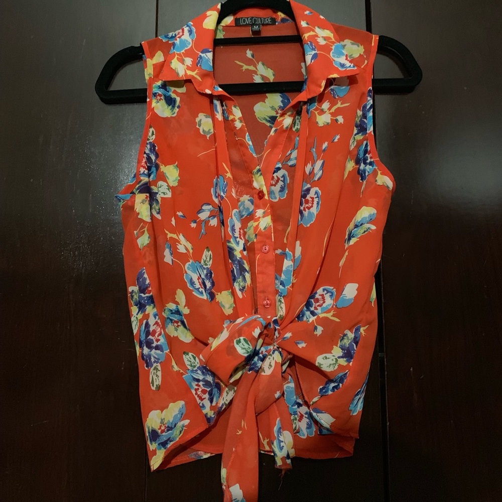 Orange floral top